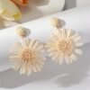 1 Pair Boho Chic Handwoven Daisy Earrings for Women