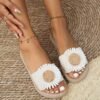 Bohemian Style Women's Summer Sandals Woven Straw Platform Daisy Slippers