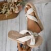 Luxe Beige Chain Slides Jewelry-Inspired Flat Slippers