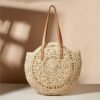 Summer Hollow Design Round Straw Bag