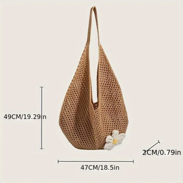 Coastal Crochet Beach Tote Soft Knit Summer Carry Bag