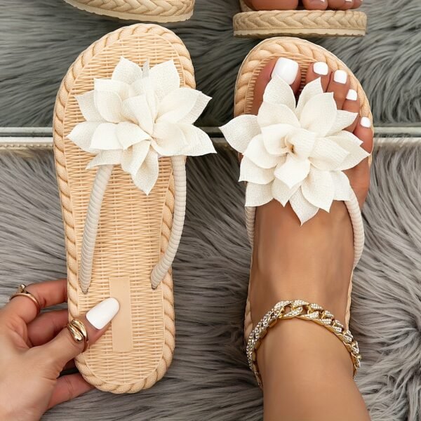 Boho Straw Flat Shoes Lightweight Summer Slip-Ons