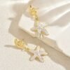 Ocean Muse Drop Earrings Starfish & Shell Statement Pair